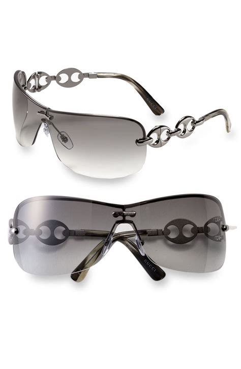 gucci rimless shield sunglasses|gucci rimless sunglasses men's.